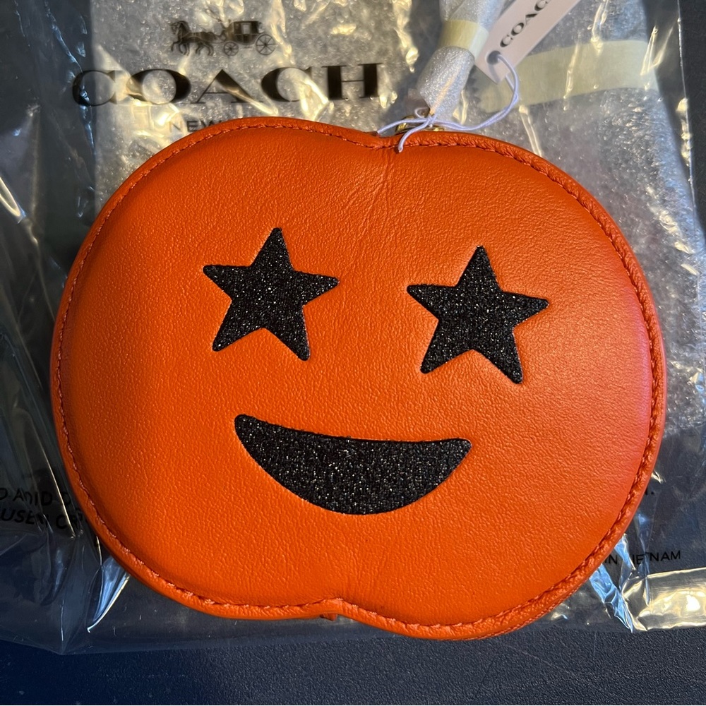 New Coach pumpkin coin purse